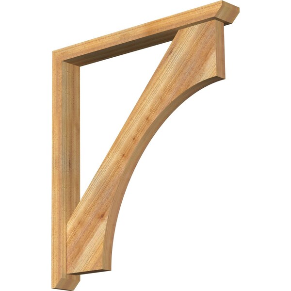 Ekena Millwork Westlake Slat Rough Sawn Bracket w/ Offset Brace, Western Red Cedar, 4"W x 32"D x 36"H BKT0402X32X36WTL06RWR - main